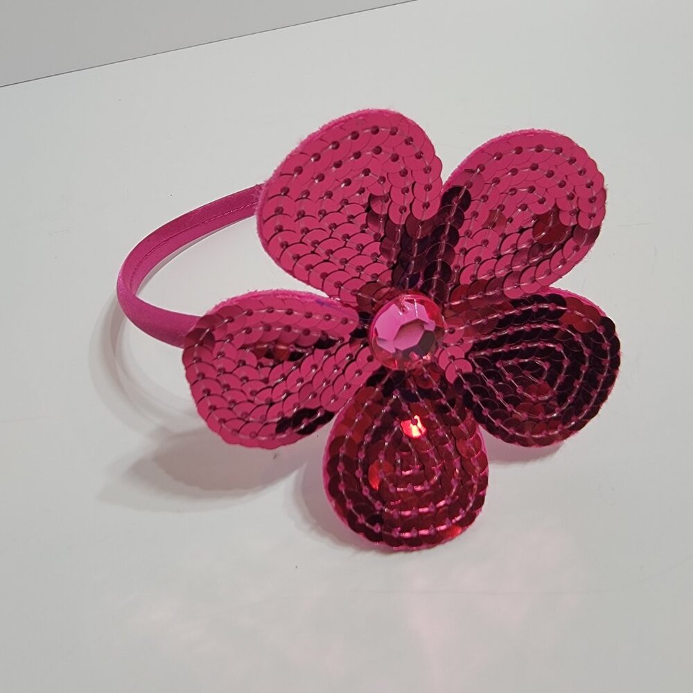 Pink Sequined Bow Headband